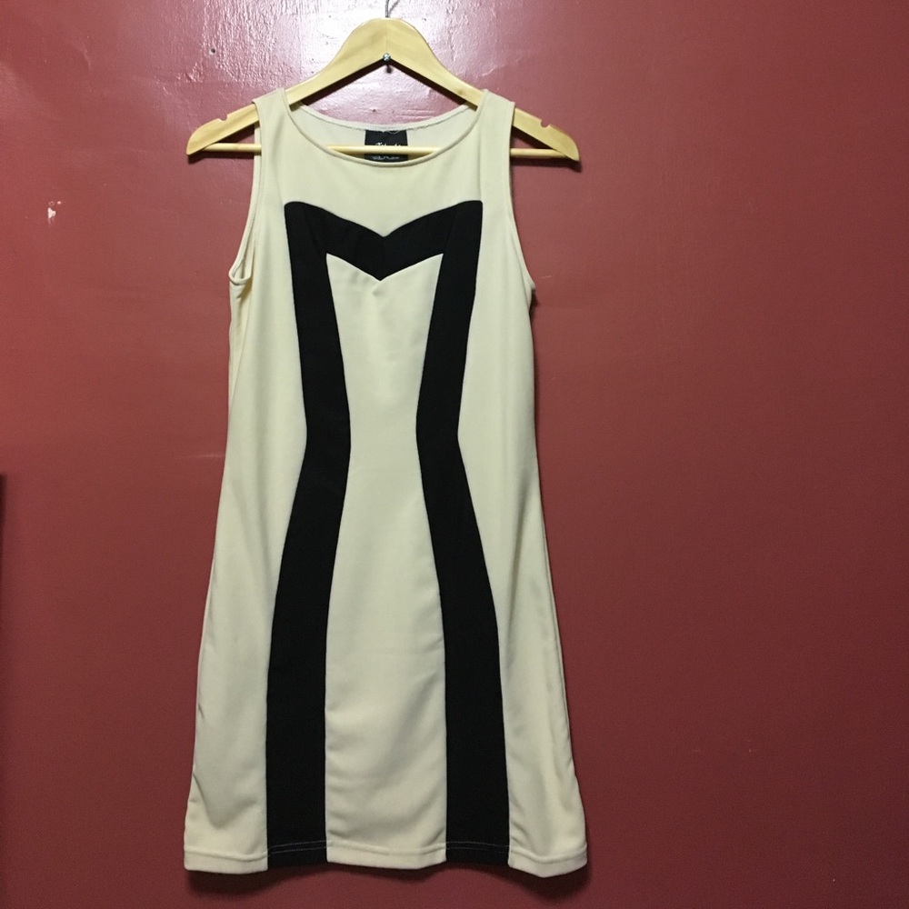 Tan and Black Dress